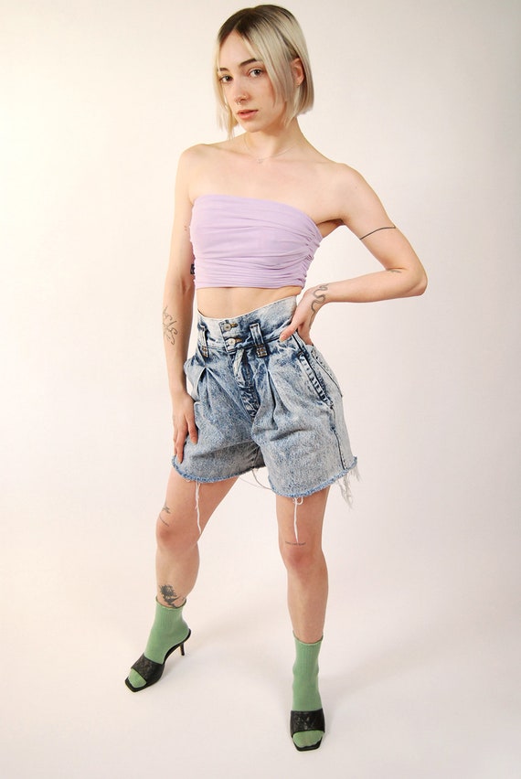 Acid Wash Shorts (24) vintage 80s high waisted jo… - image 6