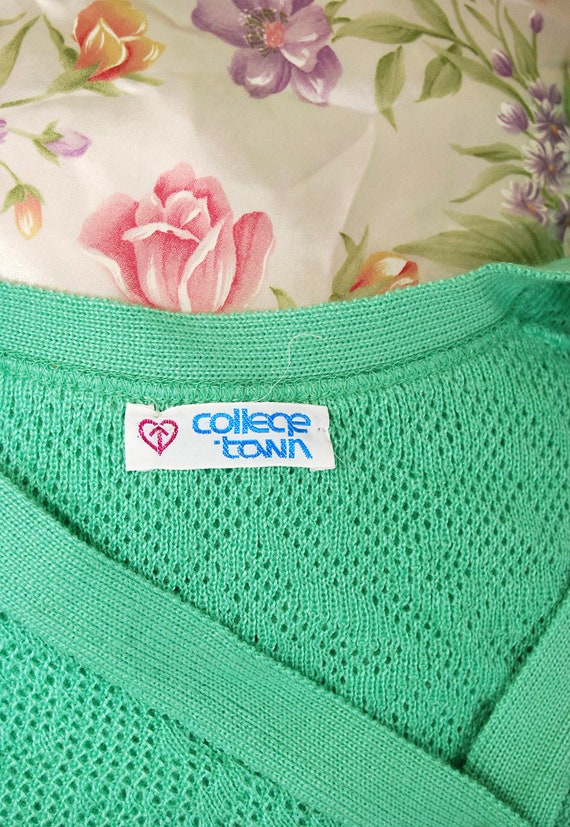 70s Crop Cardigan (S) vintage mint green small - image 8