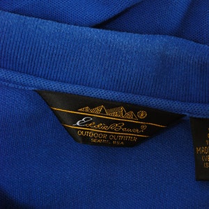 90s Crop Polo XL vintage blue eddie bauer shirt women top image 10