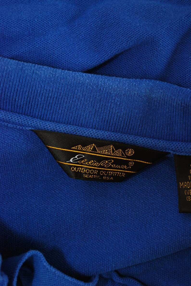 90s Crop Polo XL vintage blue eddie bauer shirt women top image 10