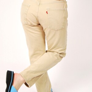 Tan Levis Jeans 30 vintage 90s straight leg 501 image 4