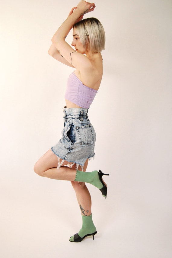 Acid Wash Shorts (24) vintage 80s high waisted jo… - image 3