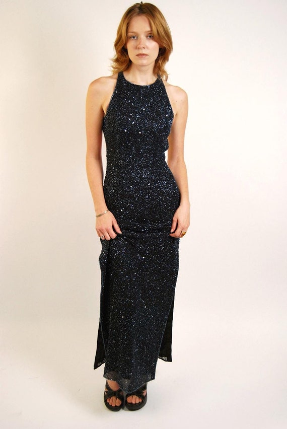 Scala Bead Gown (M) Vintage 80s Black Silk Open Back Dress Medium - Etsy Israel Scala Bead Gown (M) Vintage 80s Black Silk Open Back Dress Medium - Etsy Israel