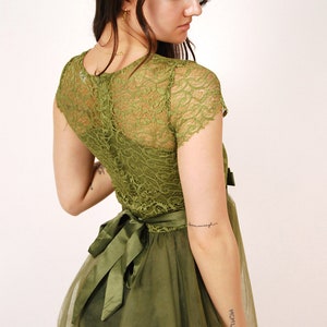 Vintage Fairy Dress S moss green y2k ball gown small image 4