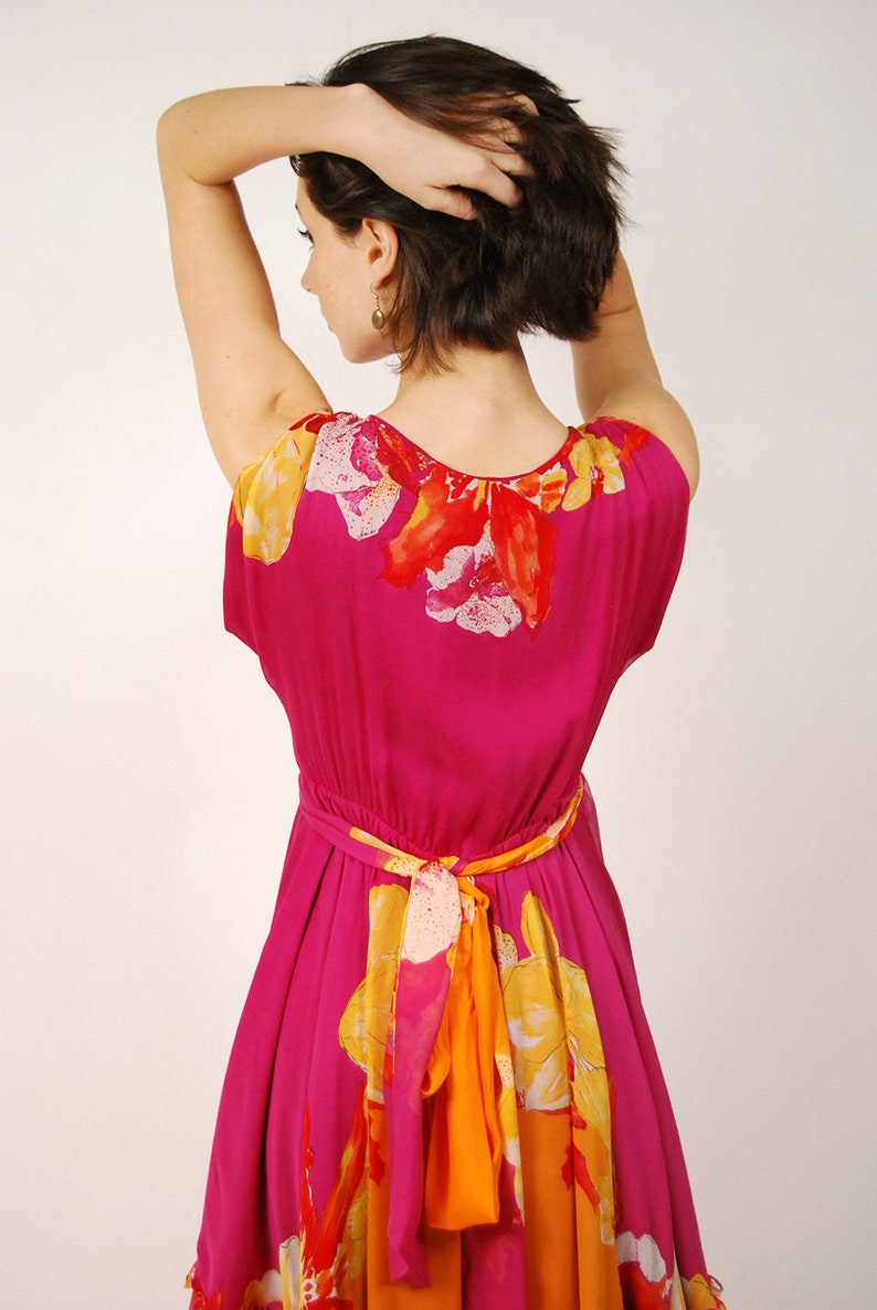 Diane Von Furstenberg Silk Dress 2 vintage y2k wrap floral tie midi image 7