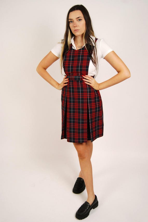 overall red dress Sugar and Cider Corduroy Overall Dress