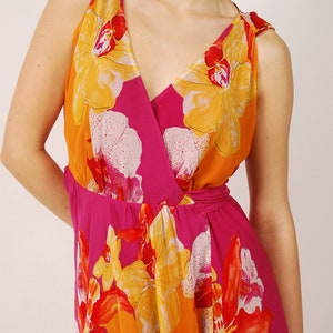 Diane Von Furstenberg Silk Dress 2 vintage y2k wrap floral tie midi image 6