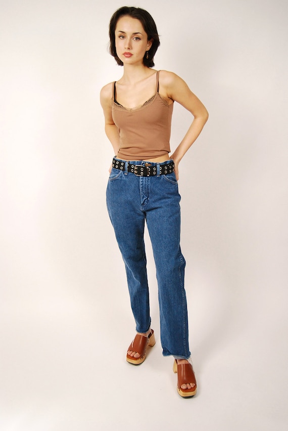 Vintage Wrangler Jeans (29) dark blue 90s crop wo… - image 2