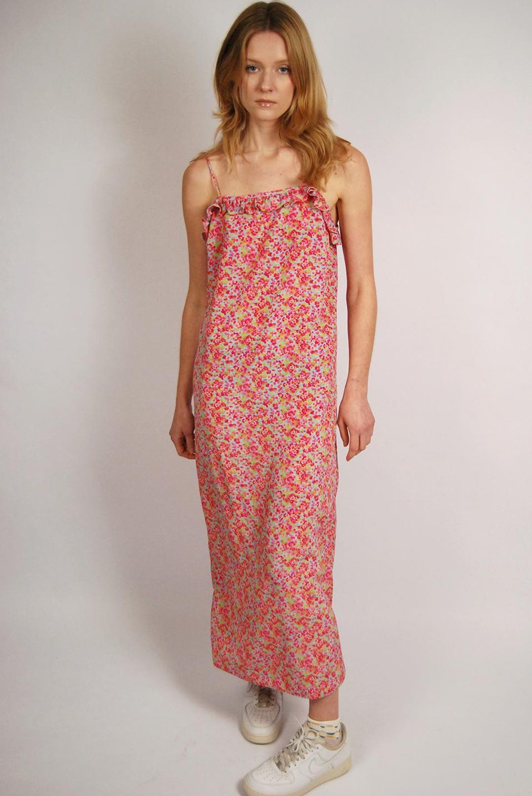 90s Ditsy Dress (M) Vintage Pink Floral Sundress Medium Etsy — free download