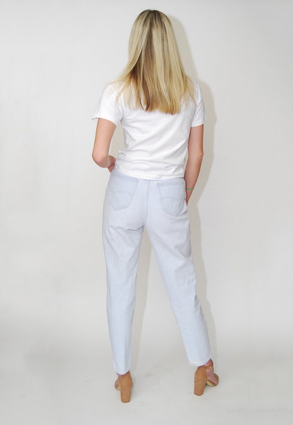 Long Faded Jeans (29) vintage 80s light blue wash… - image 3