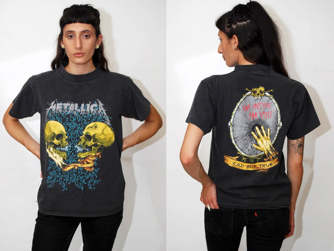 Vintage METALLICA T-SHIRT (M) Black 90s Sad but True 1991 Album