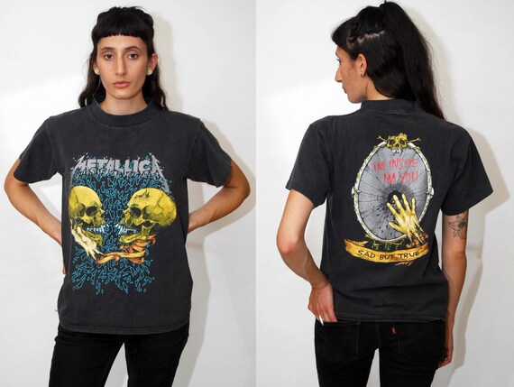 Vintage METALLICA T-SHIRT (M) Black 90s Sad but True 1991 Album