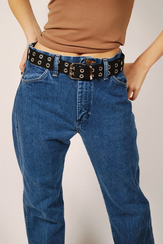 Vintage Wrangler Jeans (29) dark blue 90s crop wo… - image 5