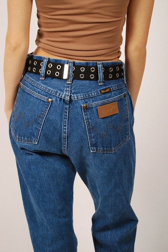 Vintage Wrangler Jeans (29) dark blue 90s crop wo… - image 7