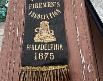 Very Rare: Philadelphia 1875 Volunteer Firemen's Association Ribbon
