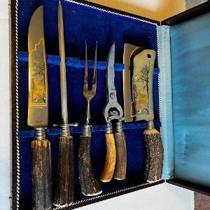Vintage Kla Tr so German Knife Set. Hunting Knife, Man Gift,man Cave Gift  for Him,antlers, Unique Knife,cutlery Set,christmas Knife Set 
