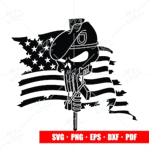 Punisher Skull svg, american flag, skull, military skull svg, american flag, army svg, worn flag, dxf file, dog tag svg image 1