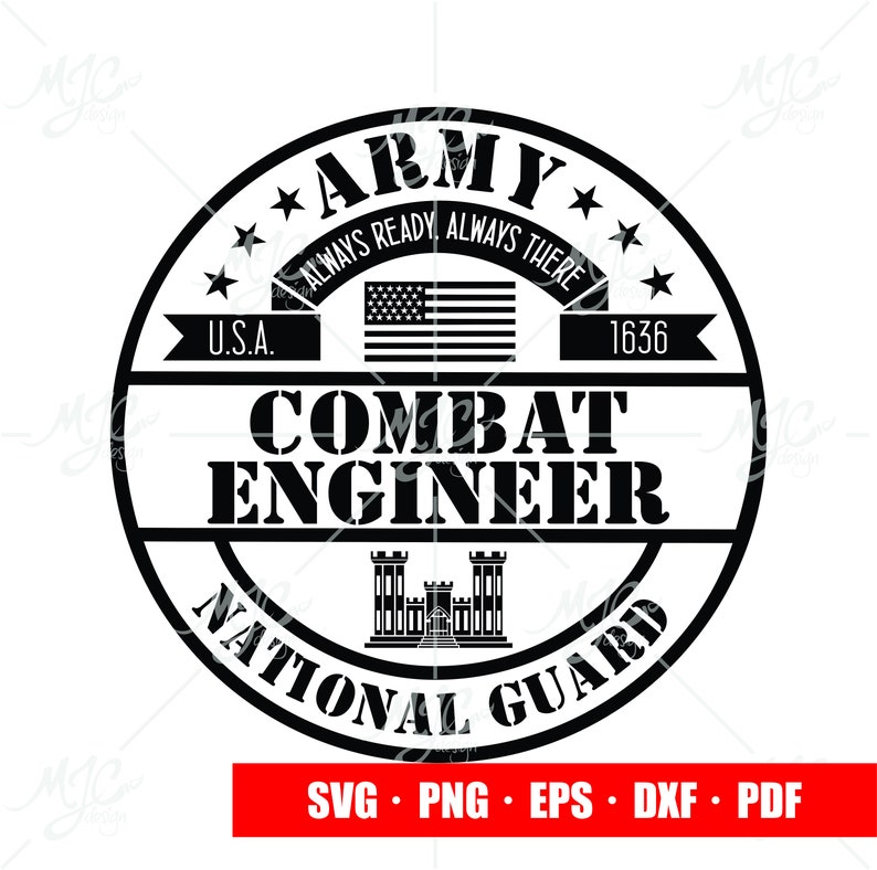 Army Combat Engineer Svg, American Flag, National Guard Svg, Military