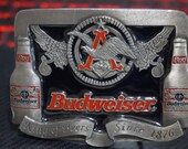 1997 Budweiser King Of Beers Since 1876 Beer Brewing Belt Buckle