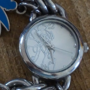 Silver tone Battery Disney Tinkerbell Watch Charm Bracelet