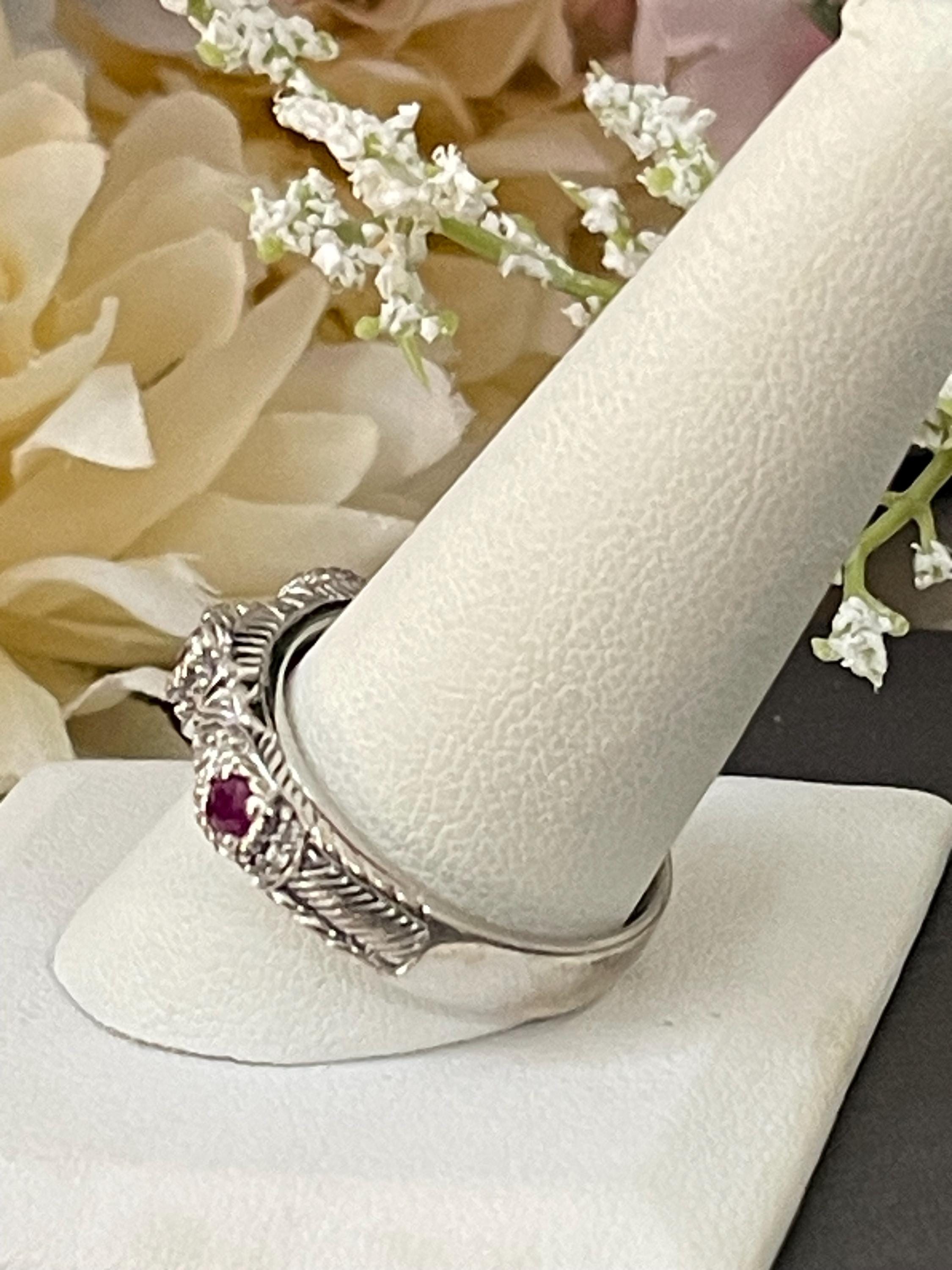 Ripka Stack Rings Judith Ripka Sterling Silver Ruby & CZ Accent Stone Stackable Band Ring ...