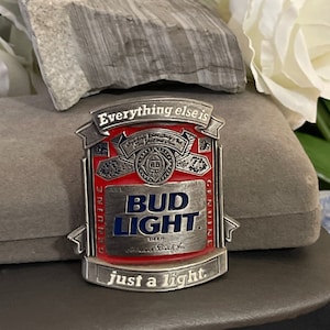 Vintage Budweiser Beer Bud Light Made In USA 1992 Belt Buckle