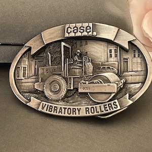 Vintage Case Vibratory Rollers 1988 Pewter Belt Buckle