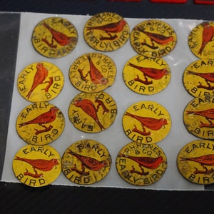 early bird tobacco Vintage Early Bird and Early Bird PH HANES Co Metal Collectible Tobacco  Tags Lot