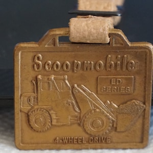 Vintage Brass Scoopmoblie LD Series 4-WHEEL DRIVE Watch Fob with Strap