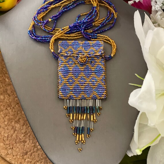 Beaded Amulet Keyring Necklace