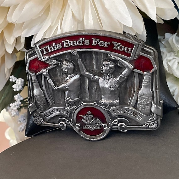 1987 Budweiser Anheuser Busch Belt Buckle This Bu… - image 1