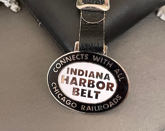 Connects With All Indiana Harbor Belt Chicago Railroad Watch Fob with Strap