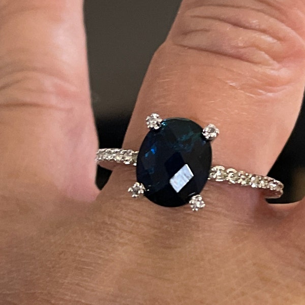 Blue CZ Ring