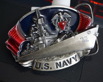 United States Navy Anchor Crest Seal Belt Buckle 