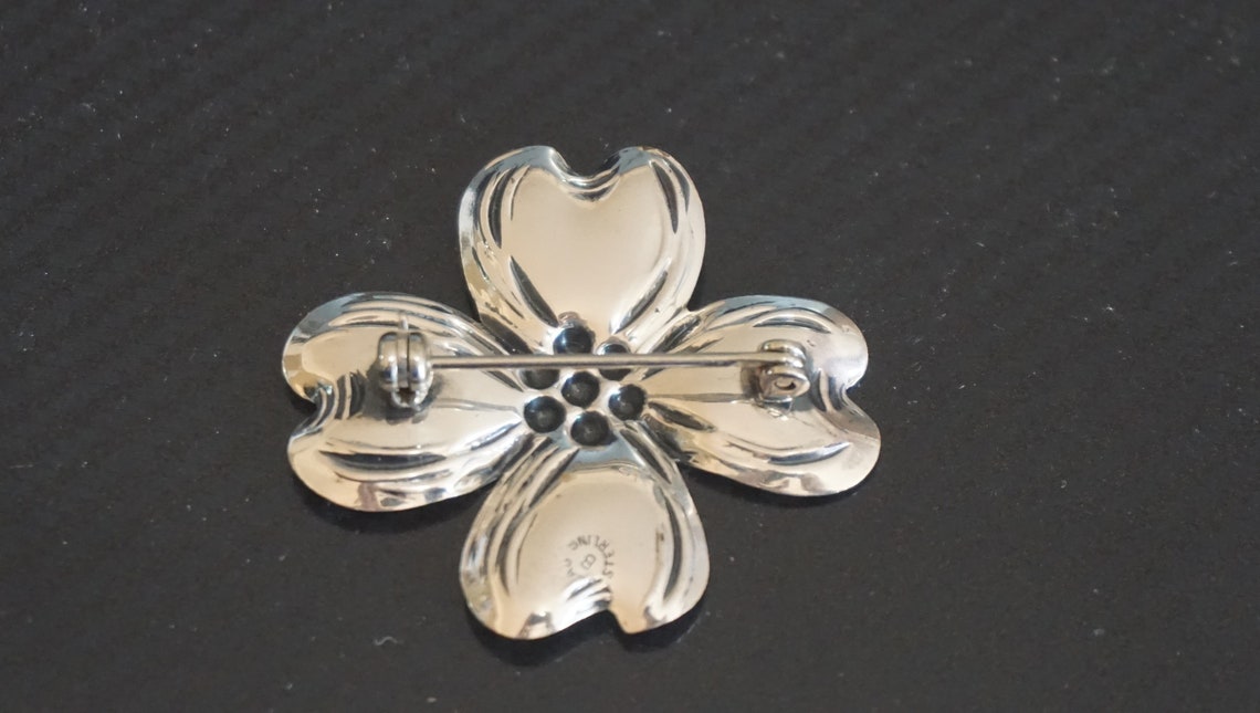 Vintage Beau Sterling Silver Dogwood Floral Brooch Pin | Etsy
