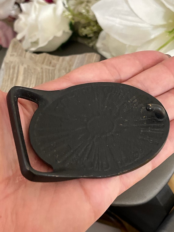 Tech Ether Guild Train Picture Solid Brass Vintag… - image 2