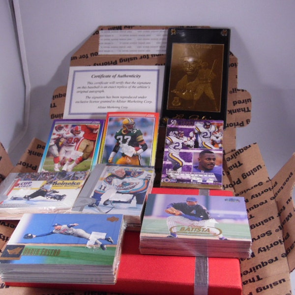 Sports package-Packs of Football Cards-BaseBall Cards-And Hockey Cards , One Gold Lou Gehrig limited edition The Iron Horse