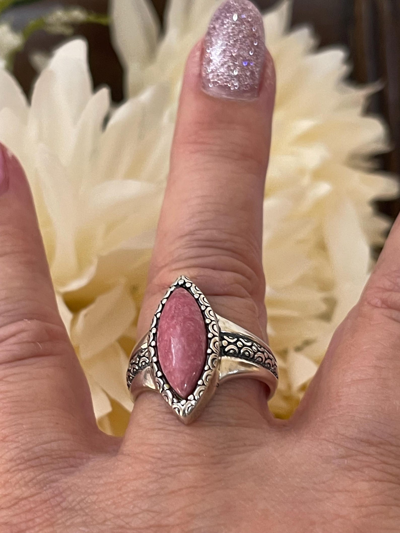 Relios Silver Rings Carolyn Pollack Relios Sterling Silver Rhodochrosite Ring Size 10 - Etsy