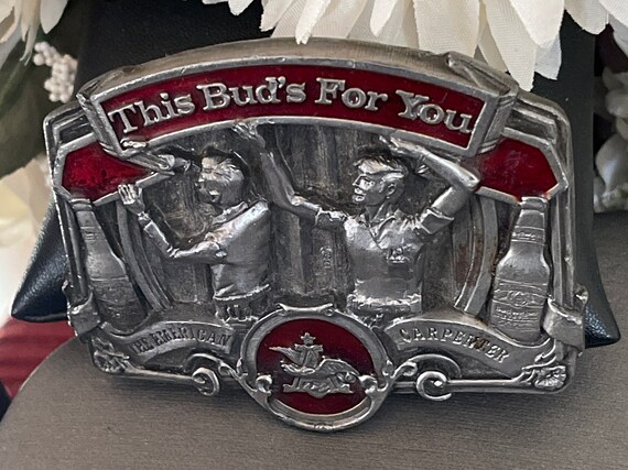 1987 Budweiser Anheuser Busch Belt Buckle This Bu… - image 4