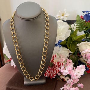 Vintage Monet Gold tone Chain Link Necklace with Adjustable Chain Hook
