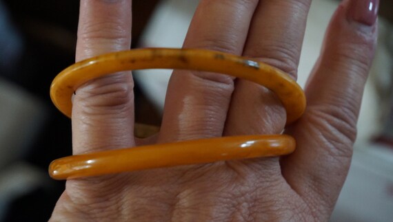 Vintage Bakelite Bangle Butterscotch Color Simich… - image 2