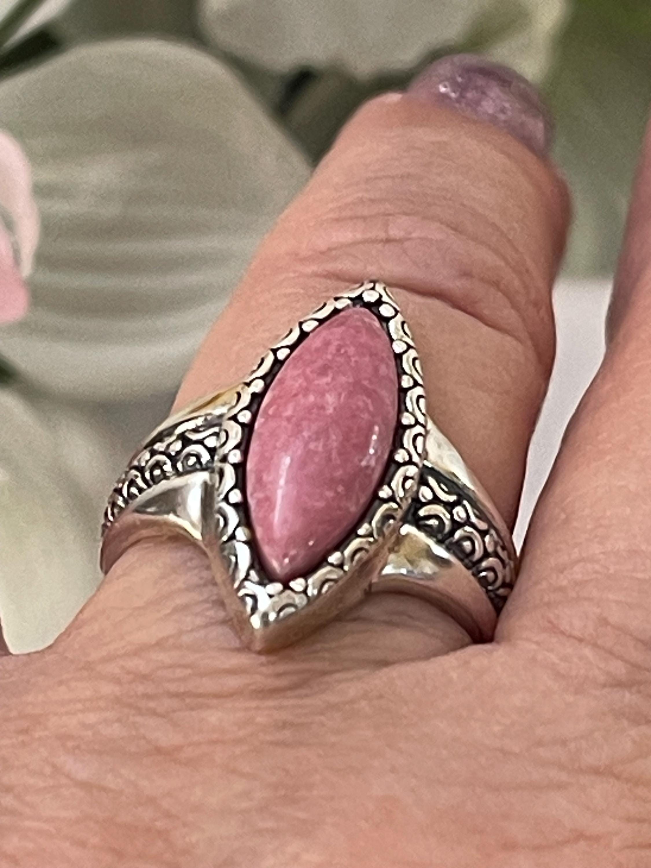 Relios Silver Rings Carolyn Pollack Relios Sterling Silver Rhodochrosite Ring Size 10 - Etsy