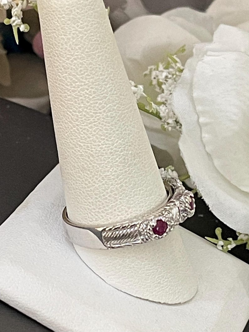 Ripka Stack Rings Judith Ripka Sterling Silver Ruby & CZ Accent Stone Stackable Band Ring ...