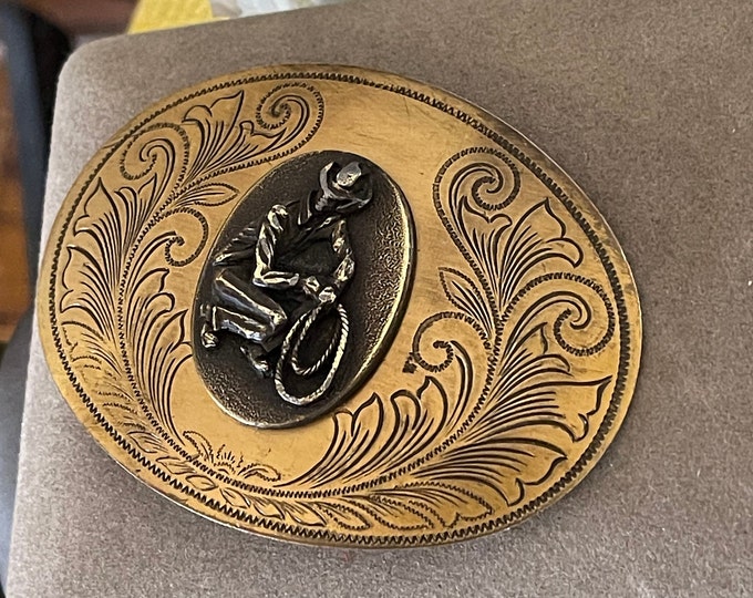 Vintage Western Style Bronze Color Belt Buckle