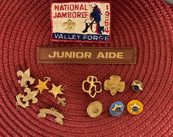 Vintage Boy Scouts Girl Scouts Medals Badges Patch 1964 Jamboree