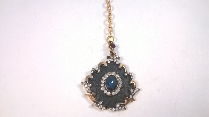 Festival Hair Chain Prom Gothic Tikka Black with Dark Blue Crystal Drop Boho Head Piece Jewelry
