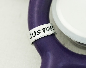Custom Stethoscope Charm - Stethoscope ID Tag, Stethoscope Name Tag, Stethoscope ID Ring, Personalized Stethoscope Name Tag, Nurse Gift