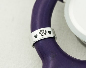 Pfötchen Abdruck Stethoskop ID Tag: Personalisiertes Geschenk für Tierhalter