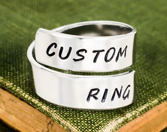 Personalized Aluminum Wrap Ring: Custom Twist Design