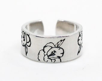 August Birth Flower Ring, Gladiolus Ring, Mother's Day Birth Flower Ring